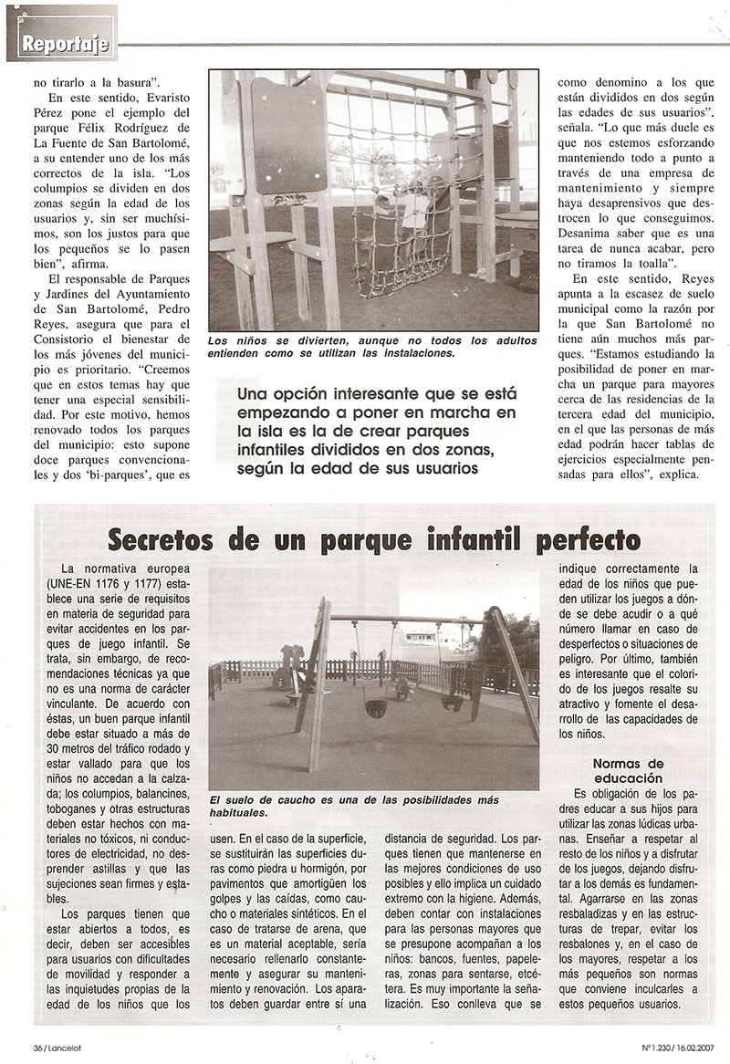 recorte de prensa revista lancelot